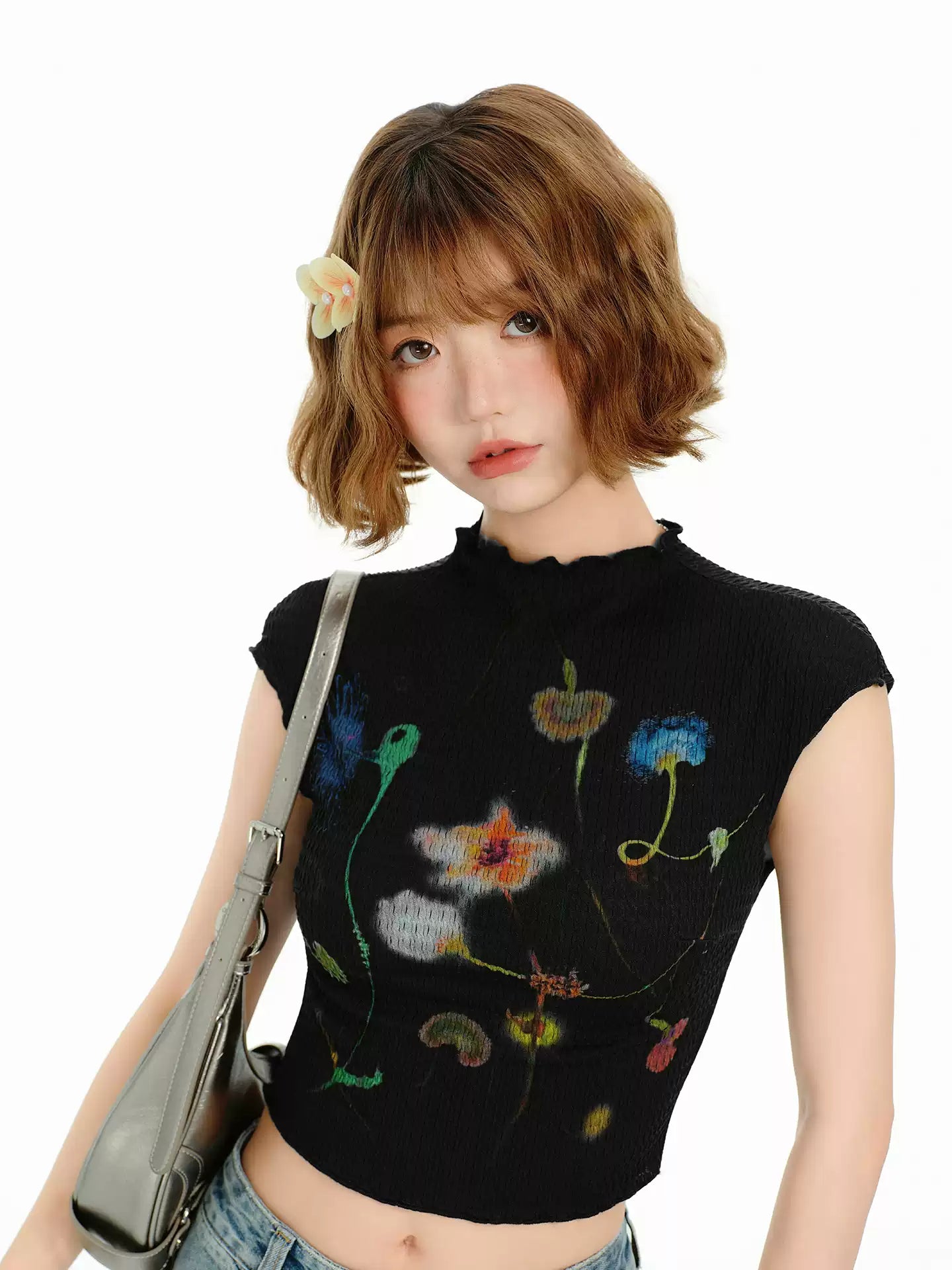 American Retro Print Hot Girl Short Sleeve T-Shirt