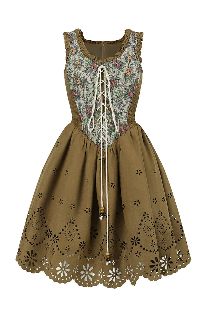 Western Suede Vest Dress