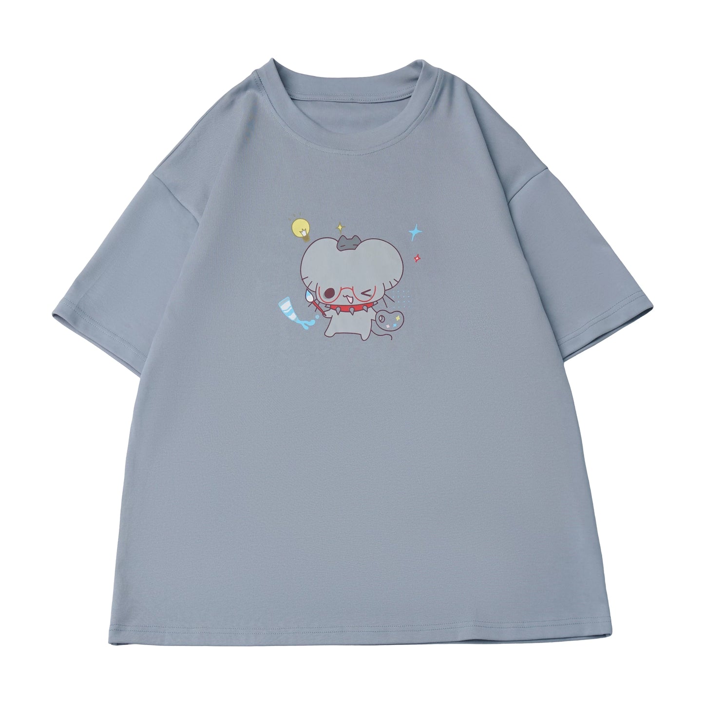 Pinksavior 【Sunny Diary】 Mouse Cartoonist Graphic Art Student Design-Feel T-Shirt Shirt Slimming Suit Set