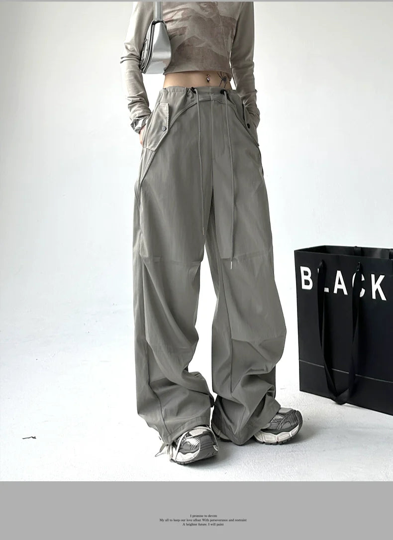 Utility Pocket Wide-Leg Trousers