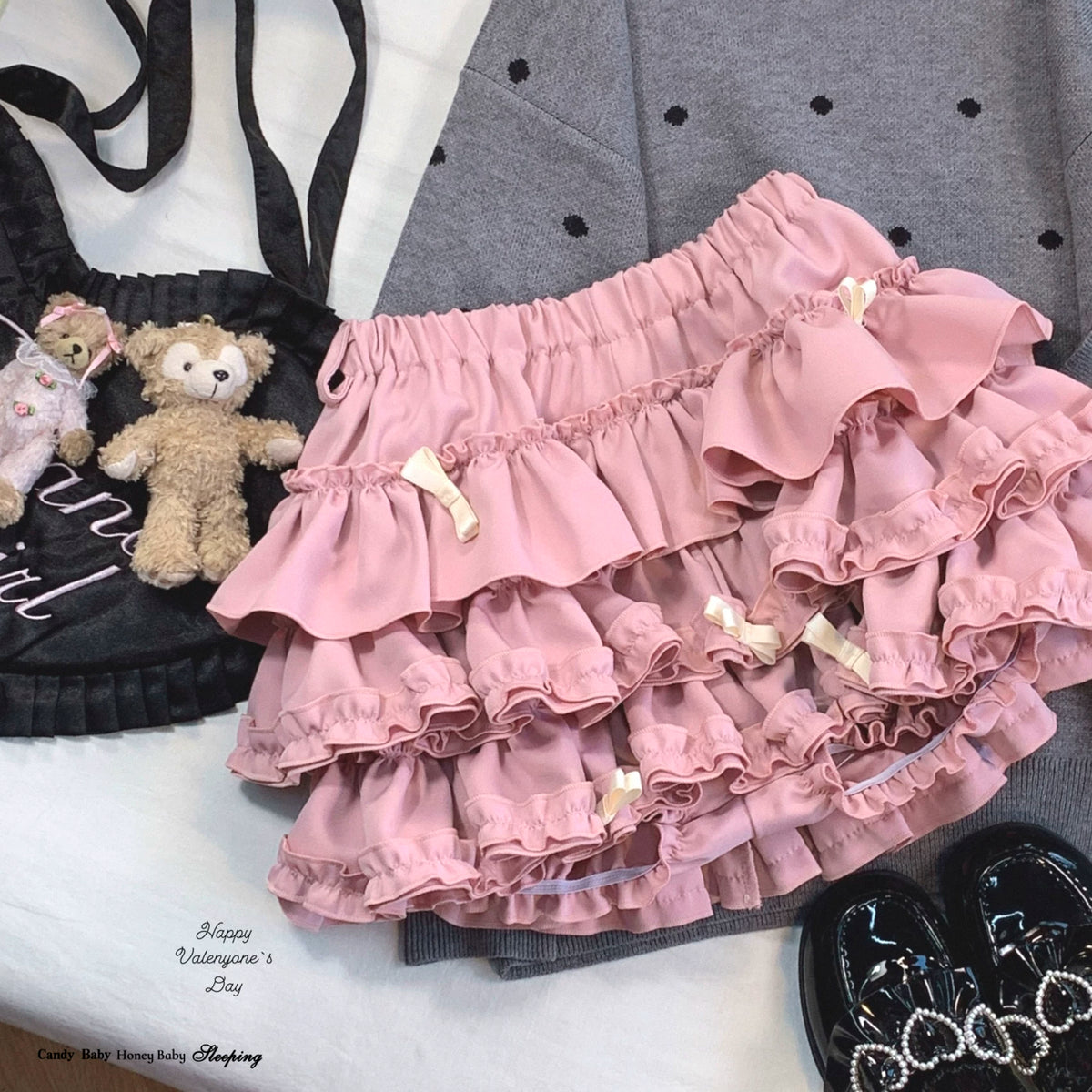 Sleepingdoll Handmade* Old-School Layered Cake Bow Tutu Pants