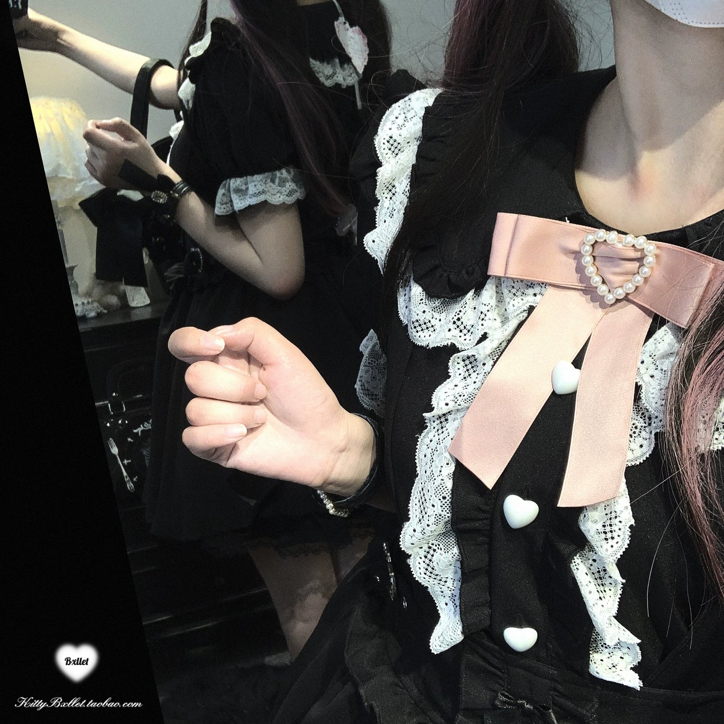 KittyBxllet Original “Love Craft” Lace-Style Mass-Produced Sweet-and-Cool Shirt