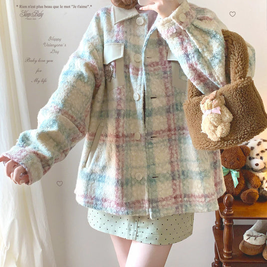 Plaid Fleece Jacket | Oversized Cozy Winter Jacket for Women