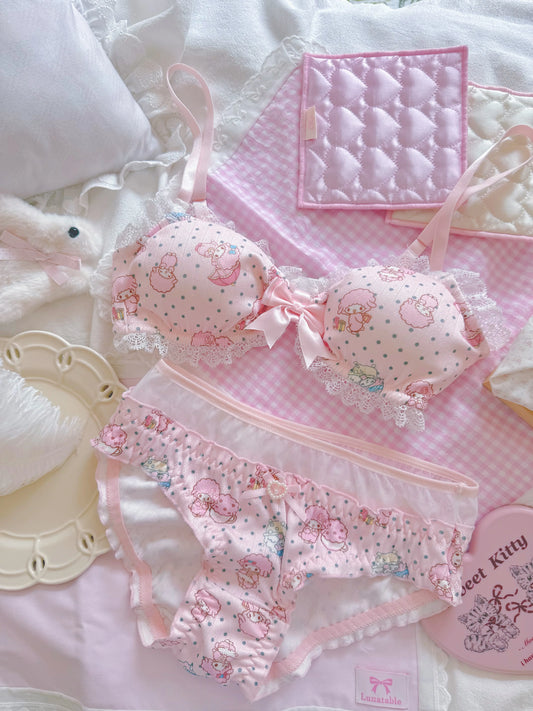 Bow Lace Wireless Bra Set | Sweet Coquette Lingerie Set