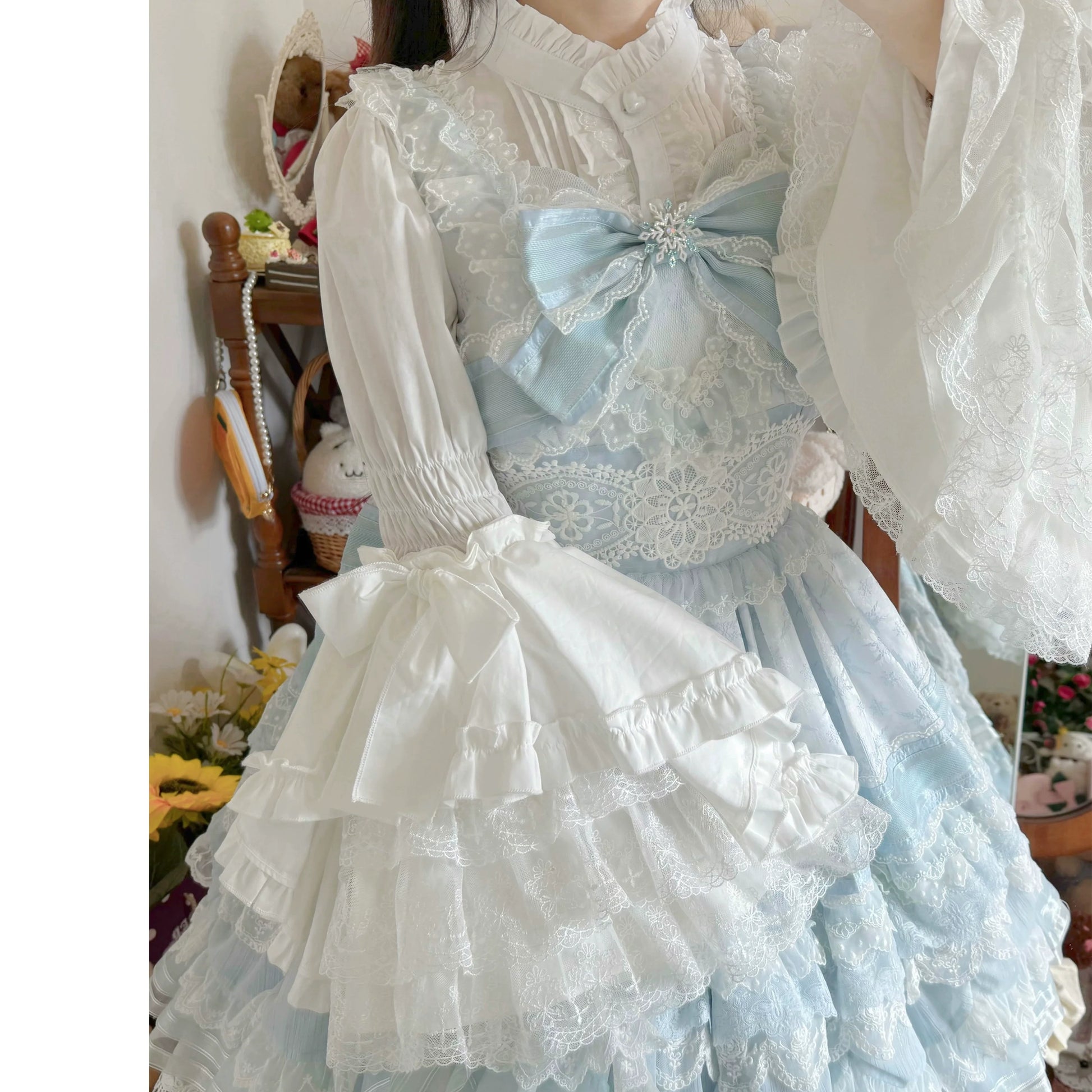 Sweet Lolita Blouse Princess Sleeve Shirt Inner Wear