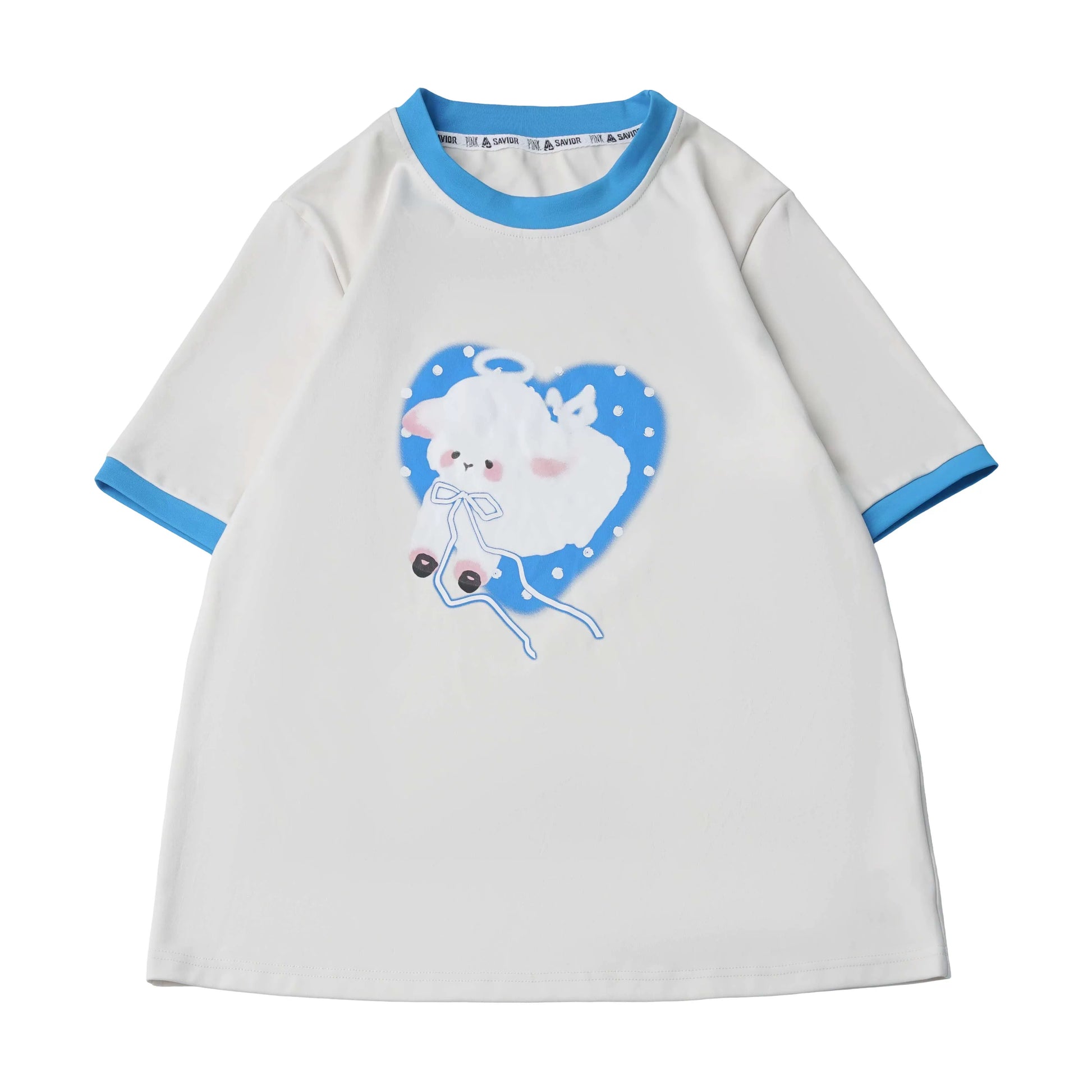 Ships Now【Miexing Story】Custom Color-Block Blue-White Little Lamb Star Pattern Starry Fabric Casual Bottoms