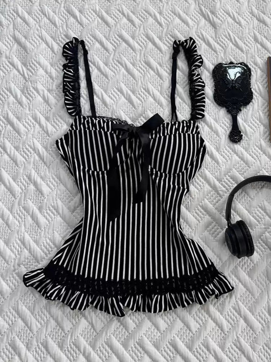 Bow lace patchwork top