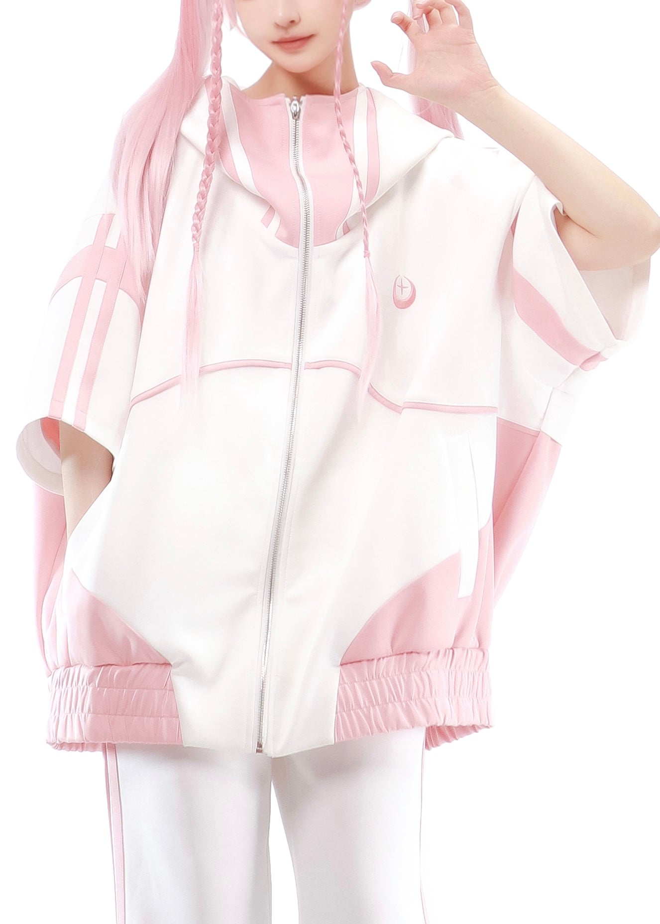 [Angel Style] Subculture Cyber Jersey Set-Up Pink jacket