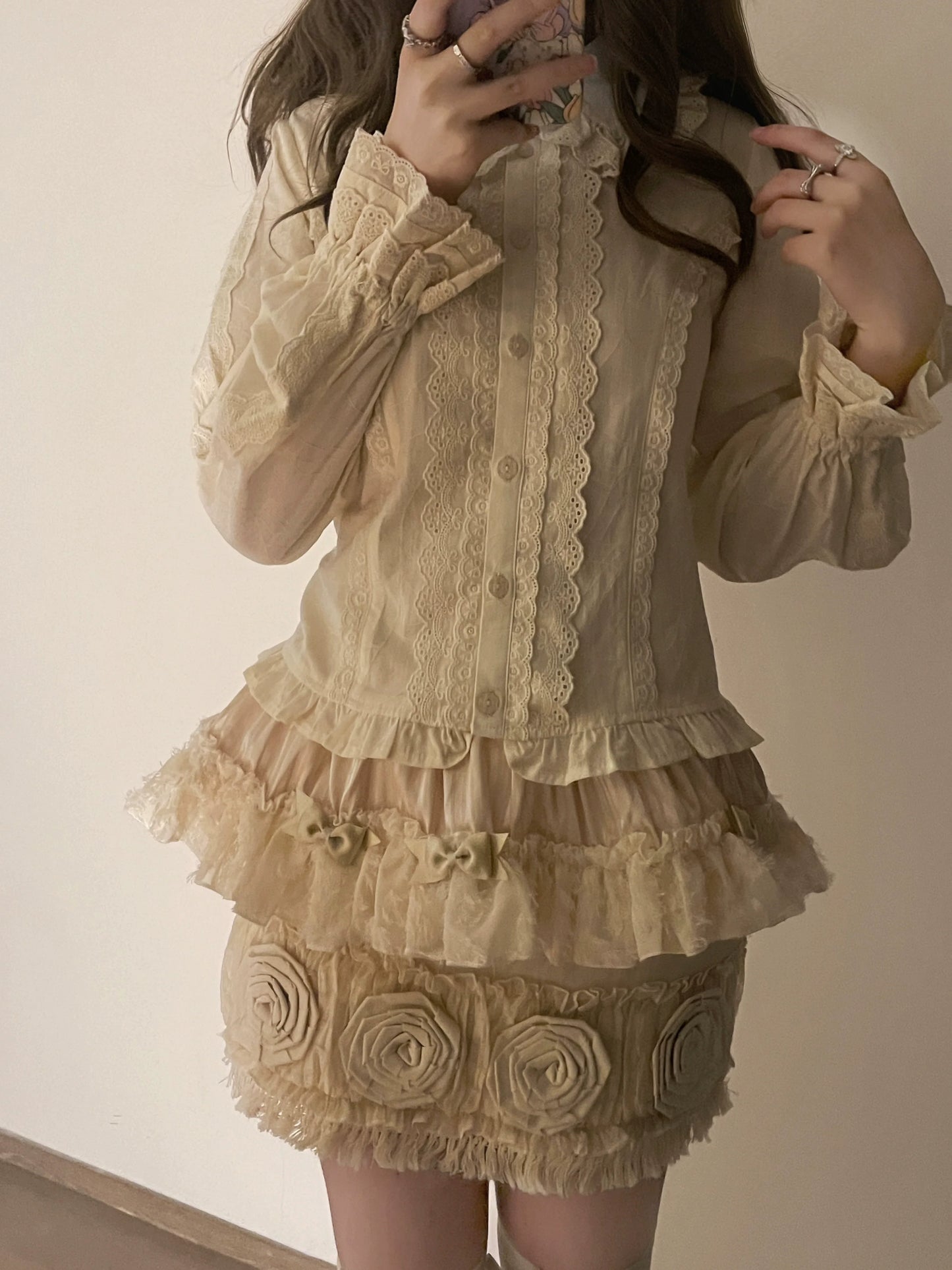 Kawaii Lolita Blouse Soft Girl Bubble Puff Sleeve