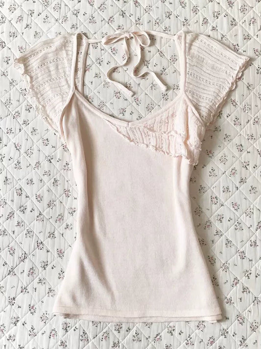 Pink Sweet & Playful Age-Defying Cami Top—Unique Boutique Design, Flattering Fit Slim T-Shirt for Women, Summer