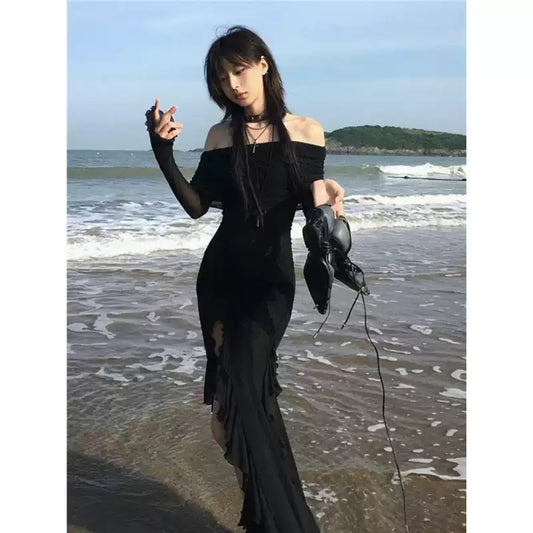 Dark Coquette Off-shoulder Maxi Dress