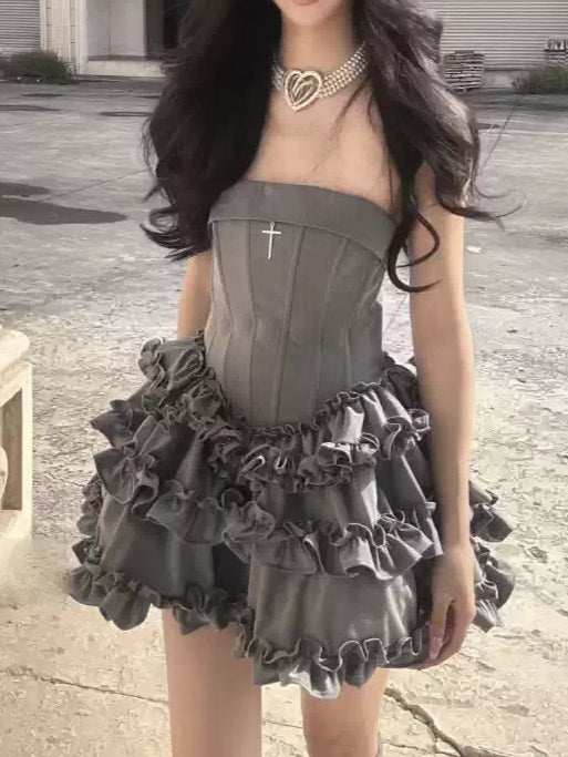 Fungus-shaped Tube Top Dress