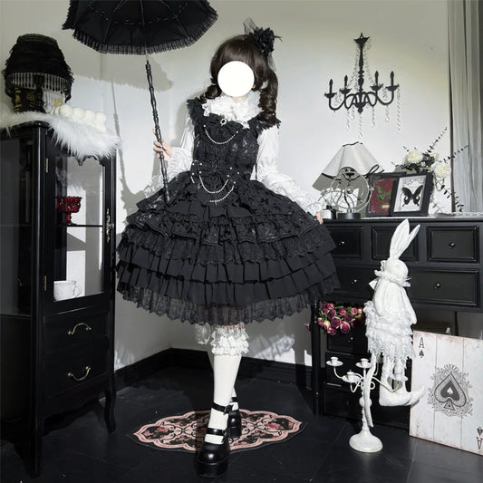 Wedding Sweet Lolita JSK Gorgeous Bridal Blouse Black JSK + Brand Carton Box