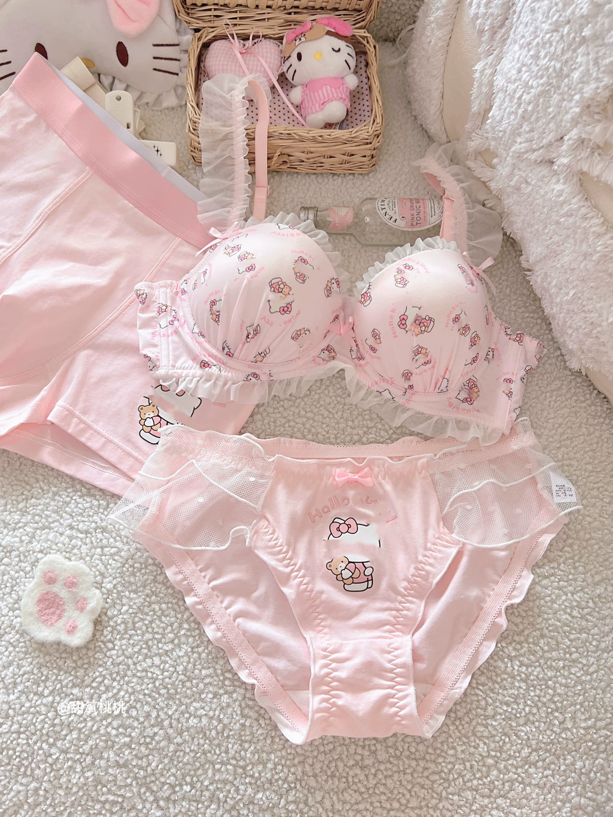 Kawaii Couple Lace Underwear Set | Matching Lingerie Gift Set for Couples