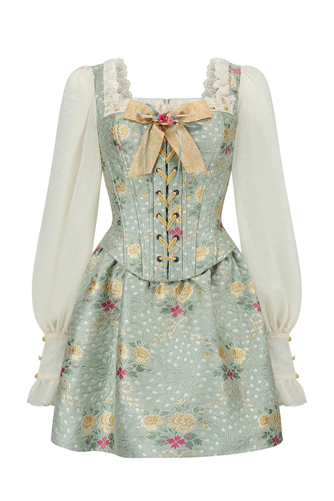 Lace Retro Fishbone Dress