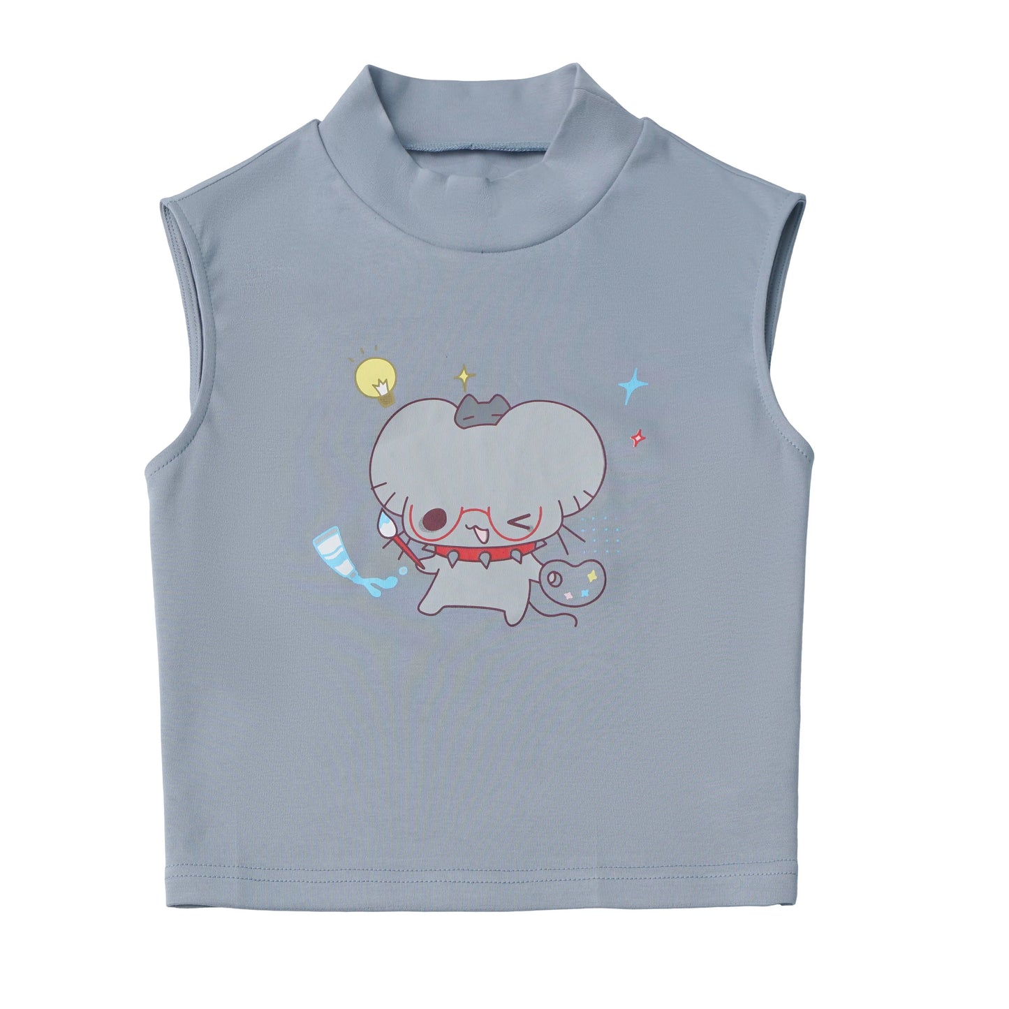 Pinksavior 【Sunny Diary】 Mouse Cartoonist Graphic Art Student Design-Feel T-Shirt Shirt Slimming Suit Set