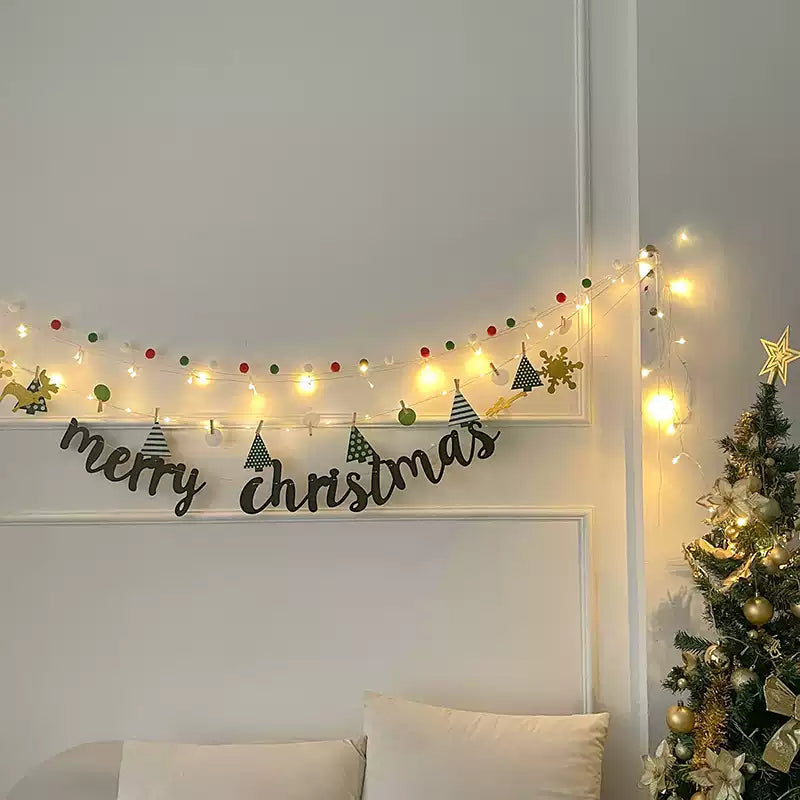 Christmas wall bouquet bunting party decorations flag