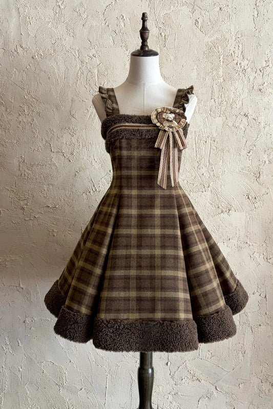 【February 28 Reservation Deadline】Doll Check Lolita Cape + Dress + Skirt + Tops Dress