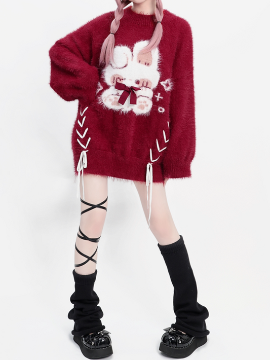 Christmas Red Straps Thickened Sweater