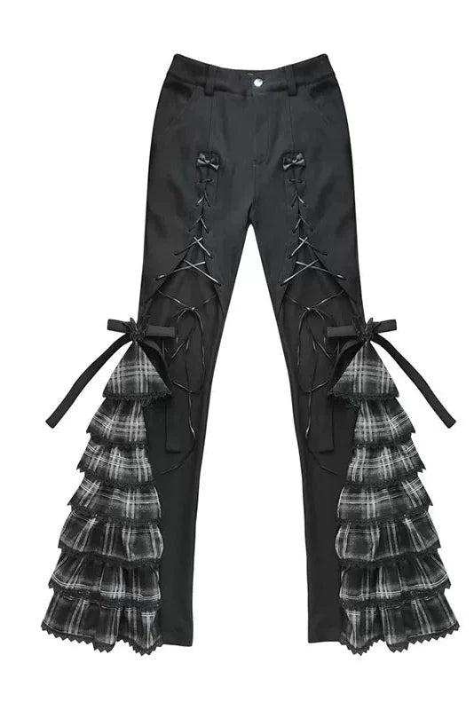 Check Lace Slimming Pants