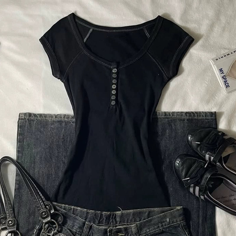 American retro black T-shirt