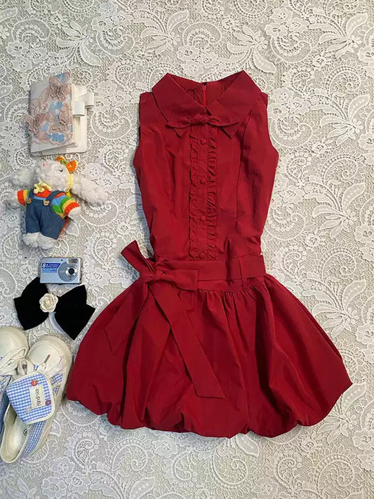 red straps sleeveless shirt dress