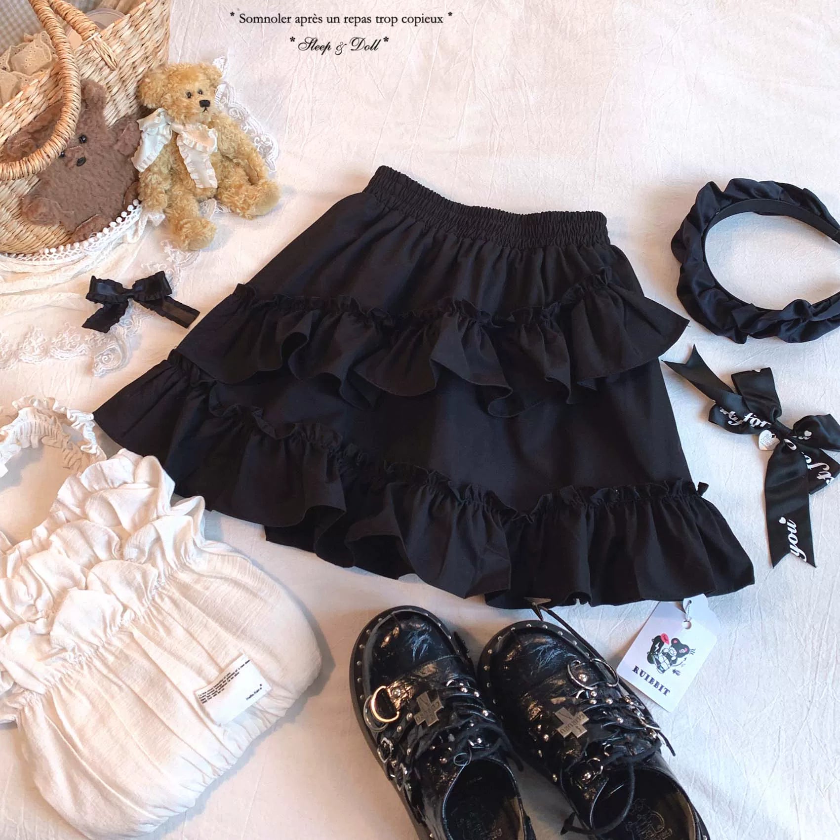Last Stock ruibb*t Irregular Ruffle Sweet High-Waist Versatile Layered Cake Midi Skirt