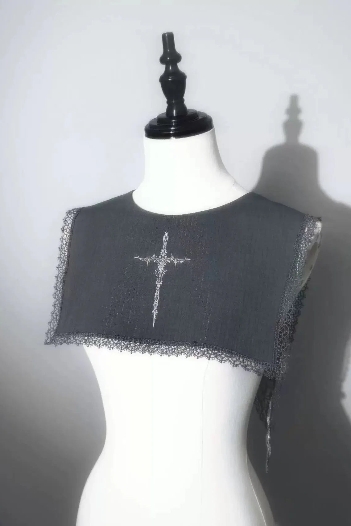 Gothic Lolita Coat + Cape + Cross Collar Gray［Collar］