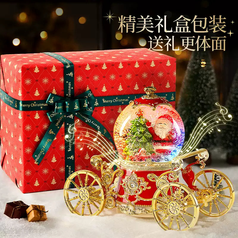 Christmas gift carriage crystal ball music box