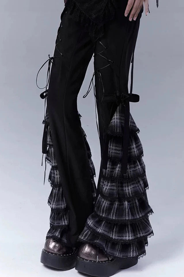 Check Lace Slimming Pants