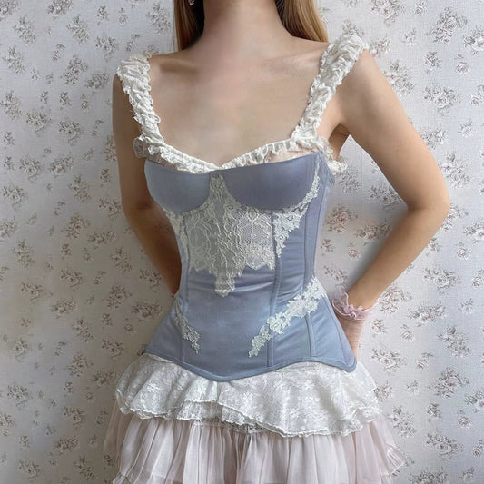 Fresh Lace Stitching Waist Camisole