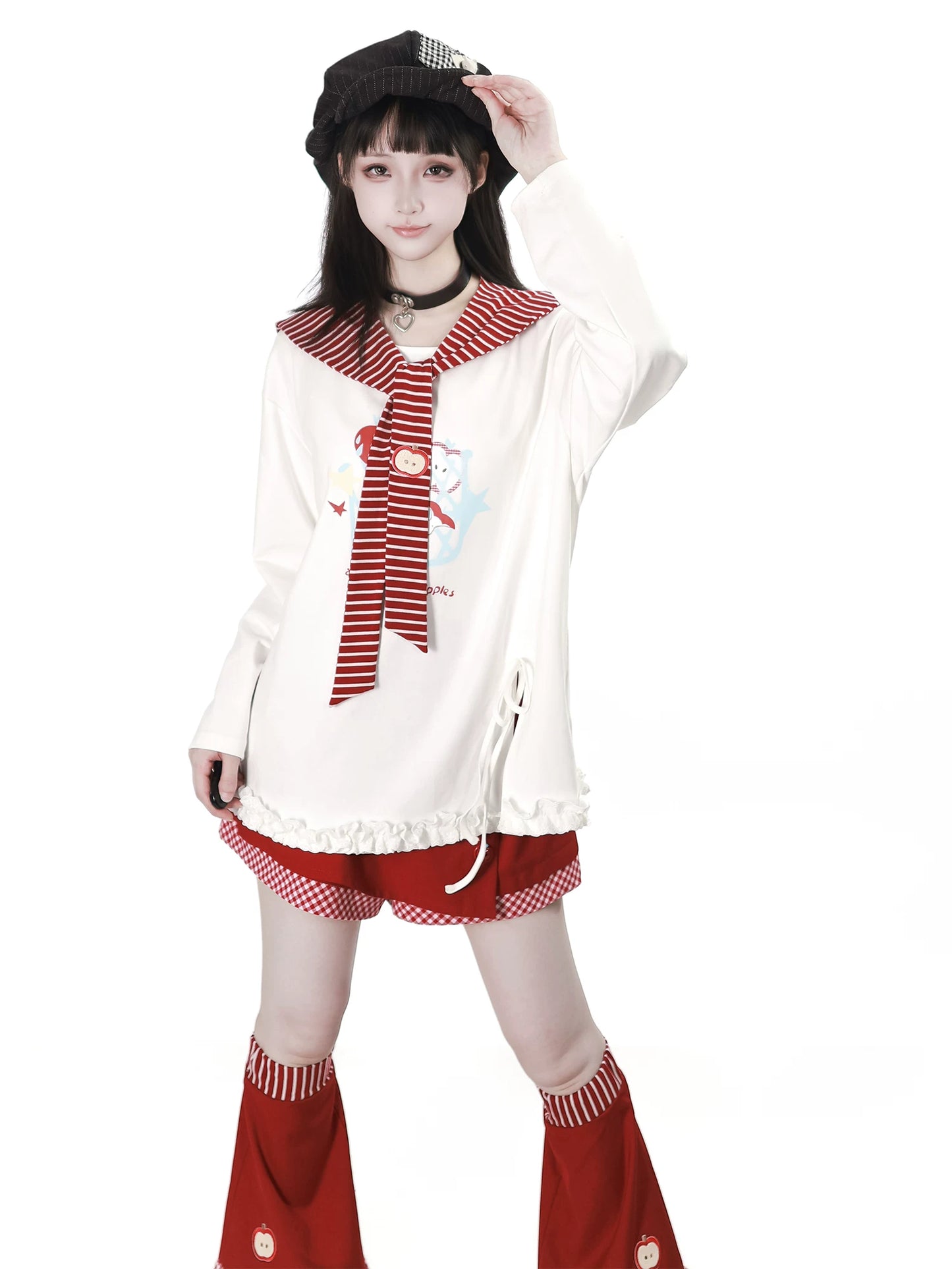 Pinksavior “Guoguolog” Pink-and-White Stripe Camisole Dress with Flower Bud Suspender Dress + Shawl Summer-Fall Matching Outfit for Best Friends