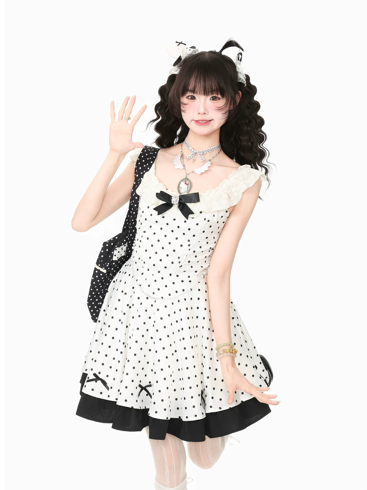 Blue Ghost Park Languid Park Korean-Style Two-Piece Set for Women: Cardigan and Dress, Elegant Autumn Outfit
