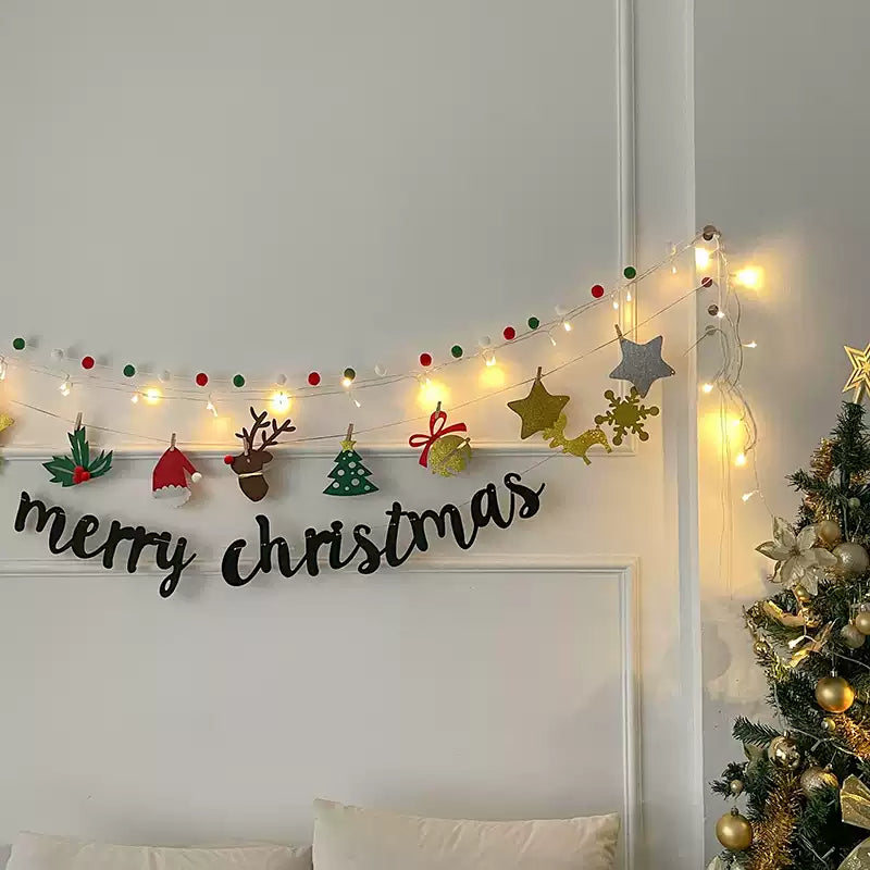 Christmas wall bouquet bunting party decorations flag