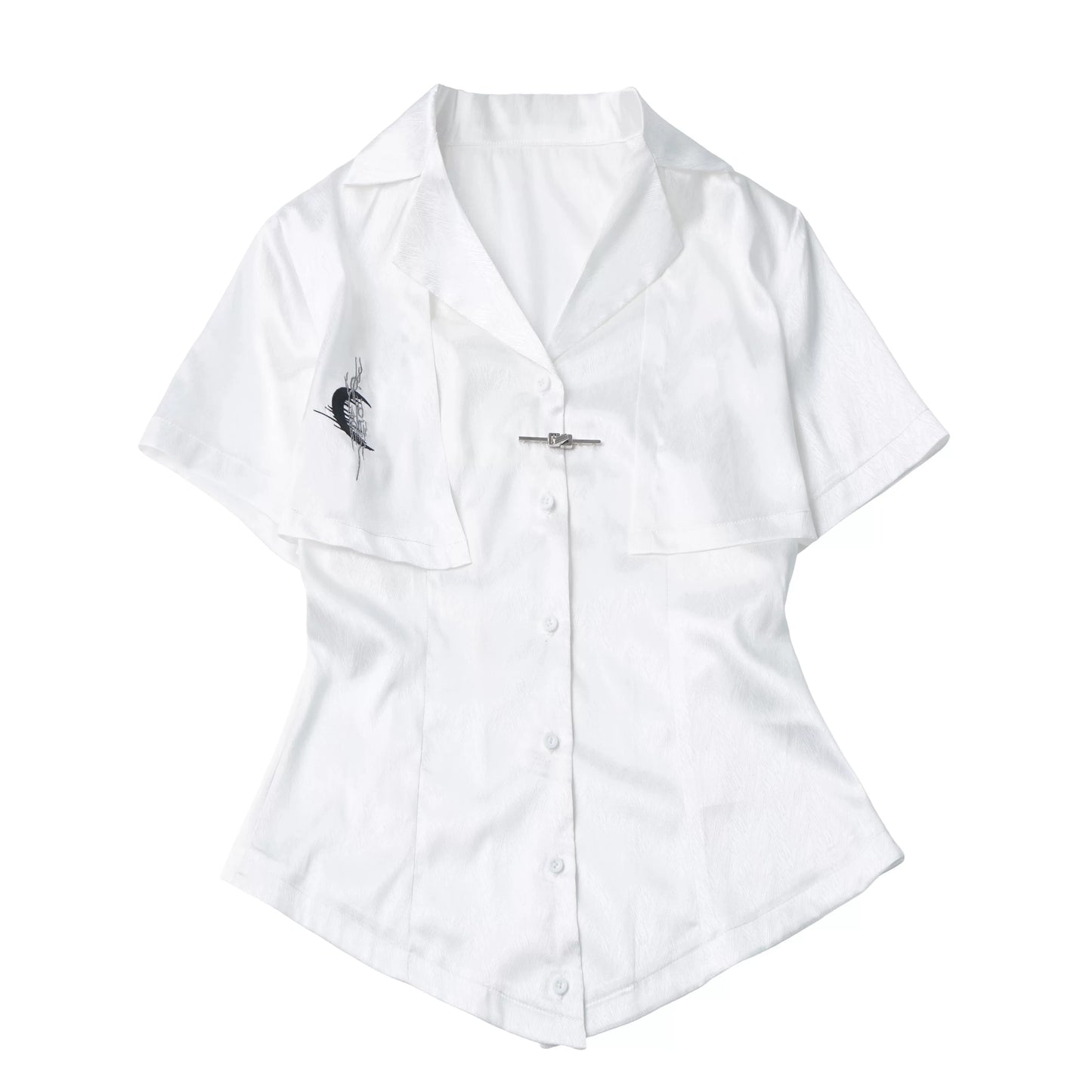 Ships Now [“Moon-Washed Floating Clouds”] Chiseled Character Pattern New Chinese-Style Waist Belt, Asymmetrical Design for Layering Underwear to Slim