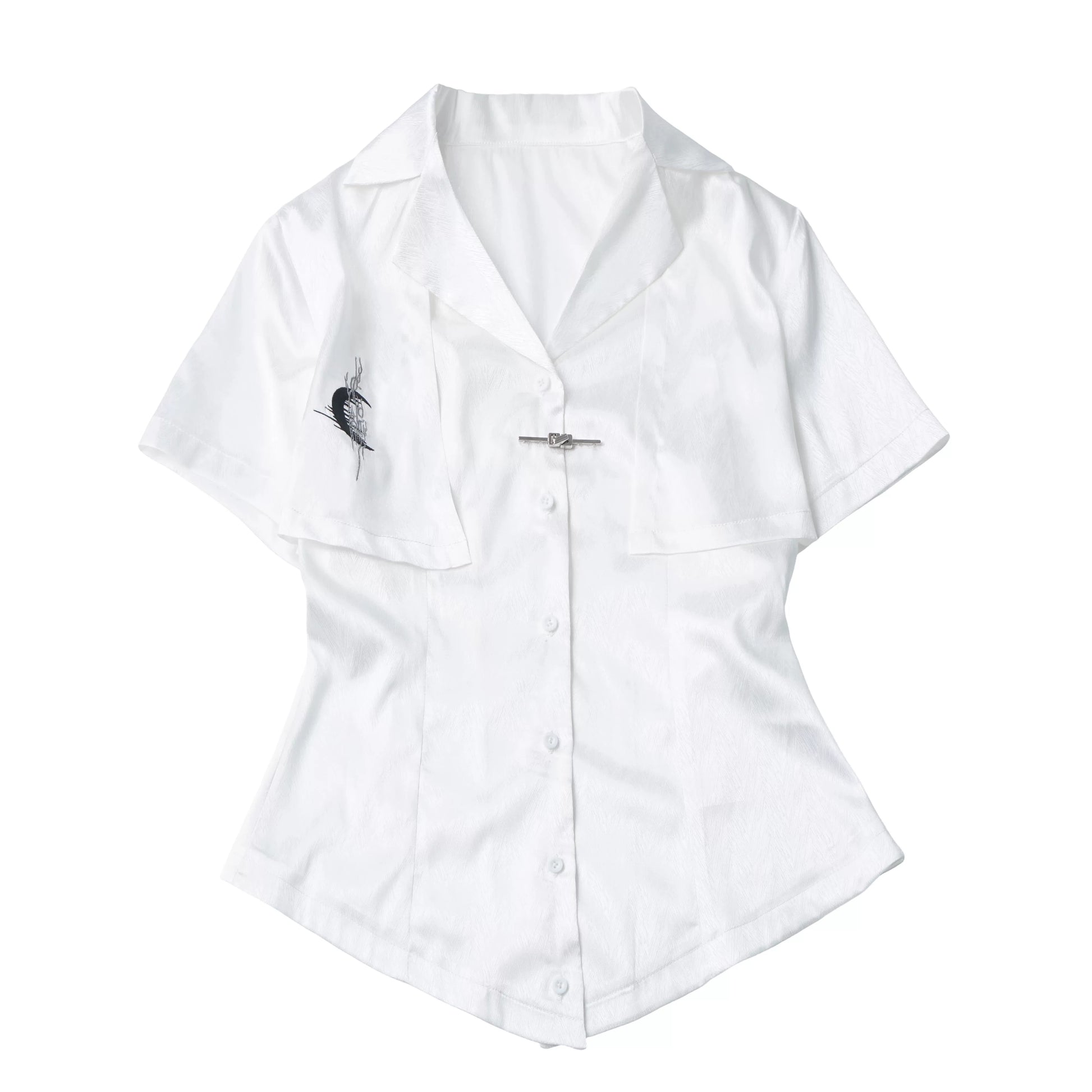 Ships Now [“Moon-Washed Floating Clouds”] Chiseled Character Pattern New Chinese-Style Waist Belt, Asymmetrical Design for Layering Underwear to Slim