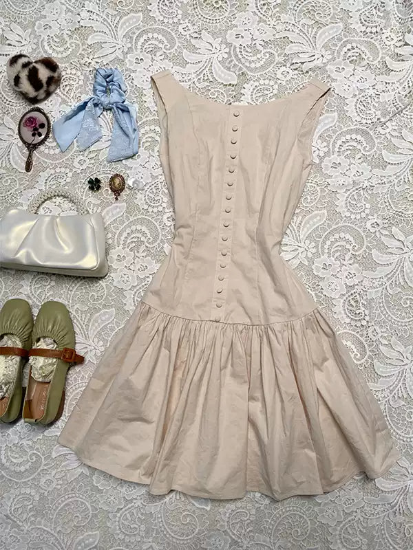 Waist slimming sleeveless vest dress