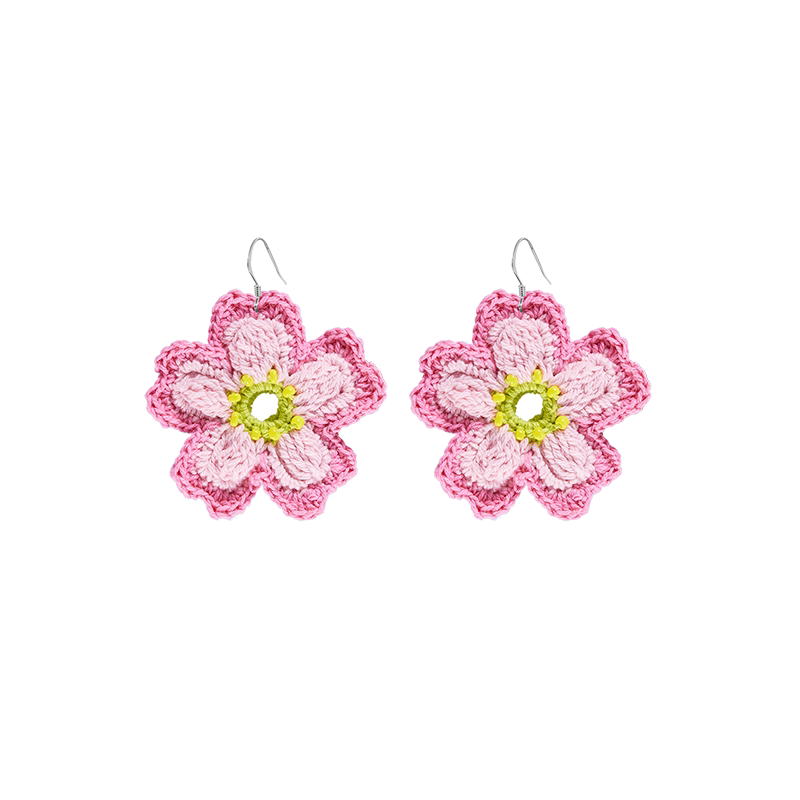 Cherry Blossom Crochet Earrings