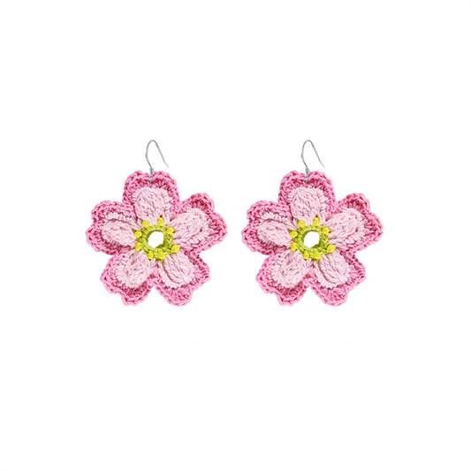 Cherry Blossom Crochet Earrings