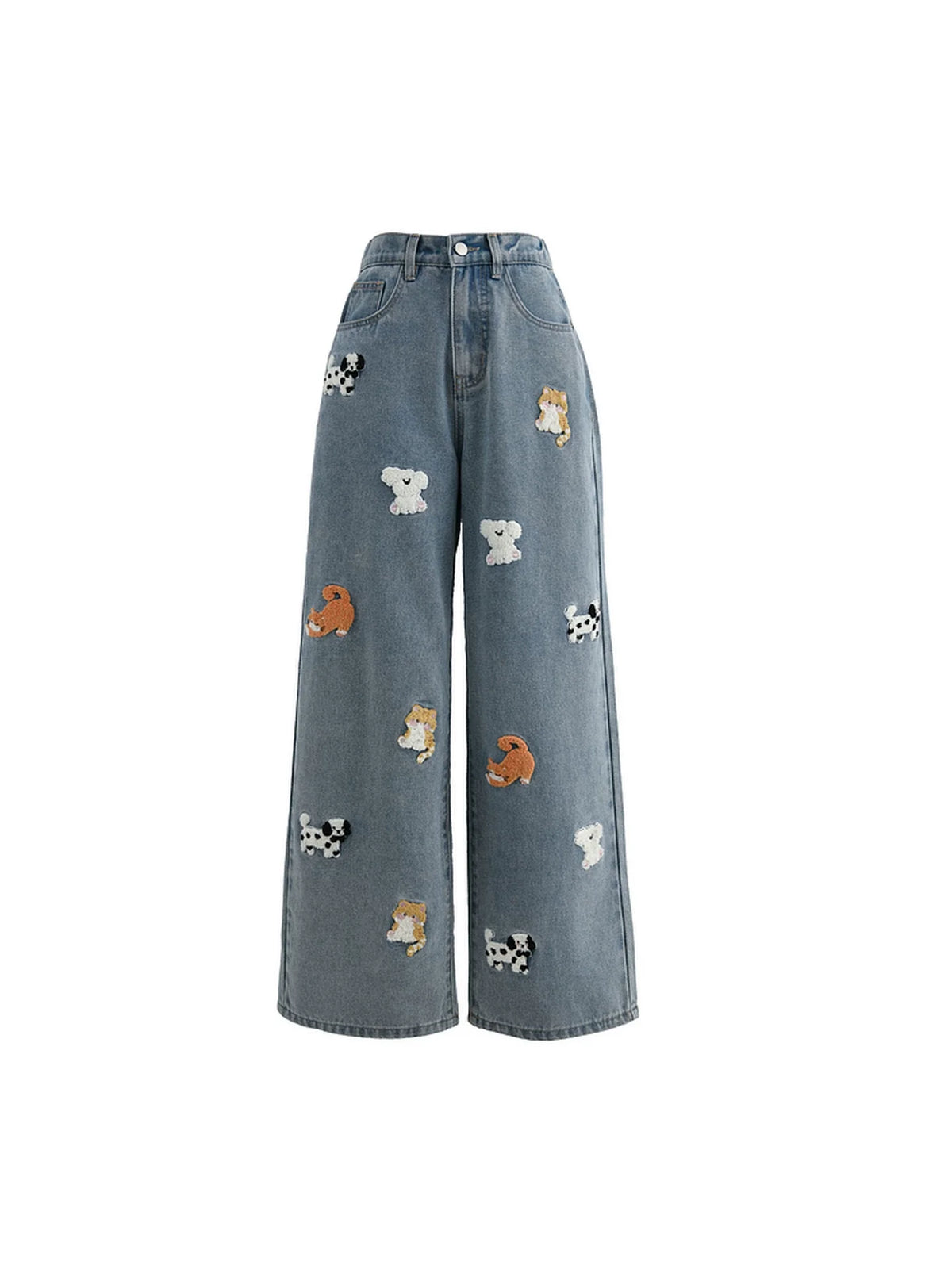 Sweet Embroidered Denim Pants