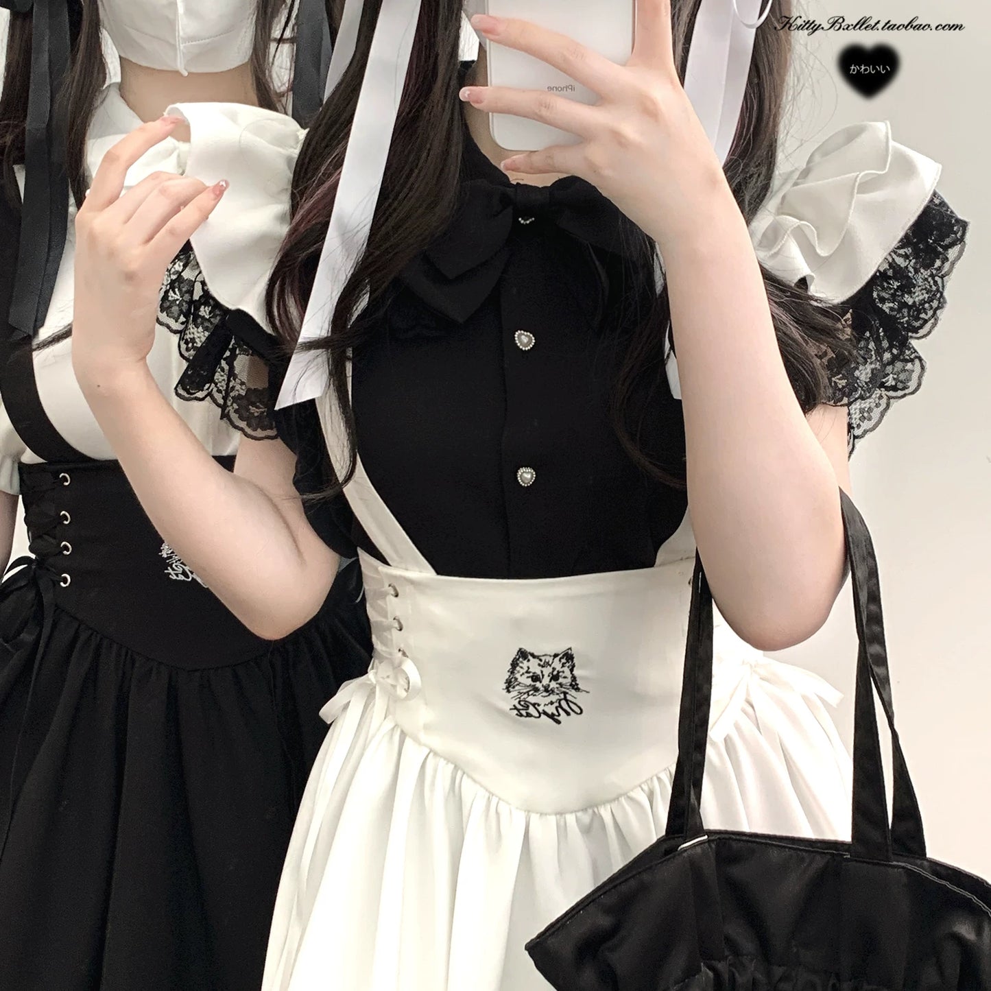 KittyBxllet Original “Angel’s Wings” Ruffle-Style Elegant Lace Peter Pan Collar Flutter-Sleeve Blouse