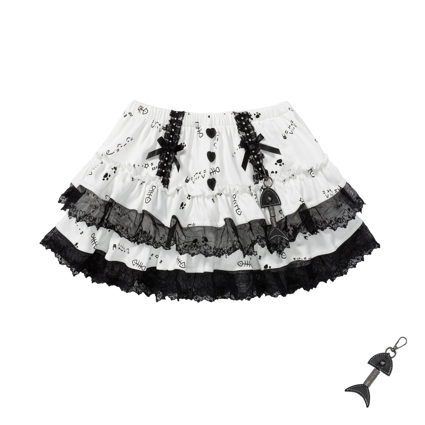 Lanquid Park Y2K Lace Slimming Skirt for Women, Summer Cake Skirt, Puffy Pleated Mini Skirt