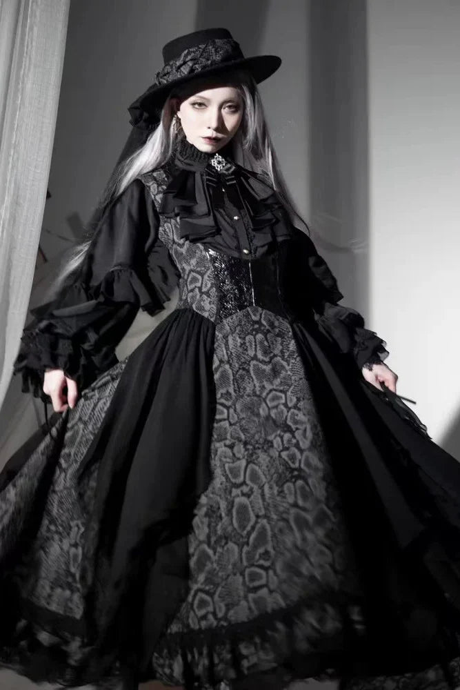Moon Night Bat Wing Blouse + Brooch