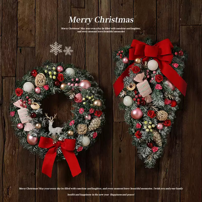 Christmas decorations garland simulation wreath rattan