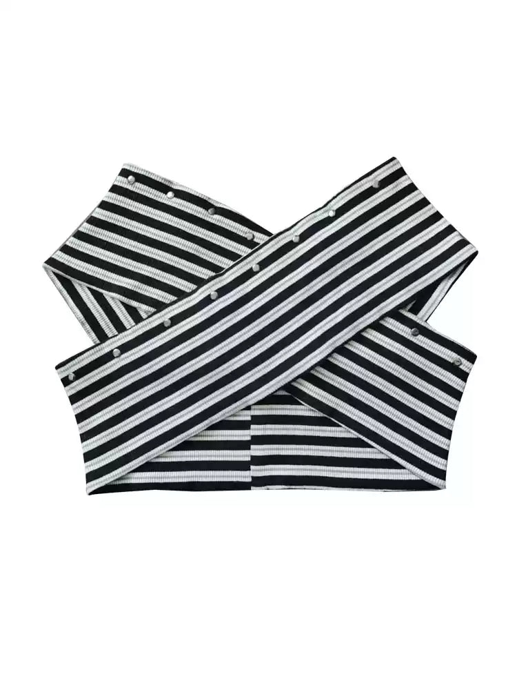 one-shoulder striped hot tube top