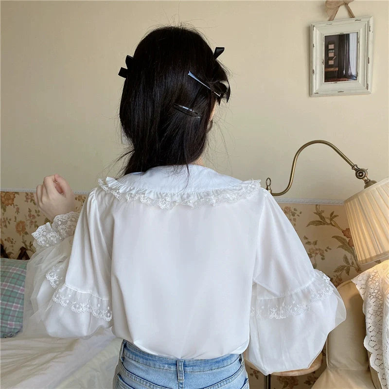 Sweet Lolita Shirt White Doll Collar Shirt