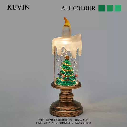 Christmas lights in the candles