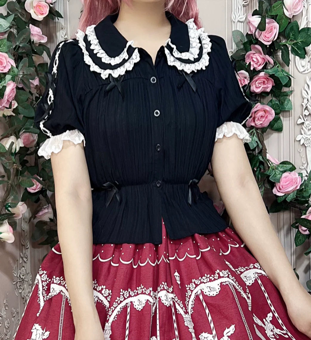 Sweet Lolita Shirt Doll Collar Blouse High-waisted