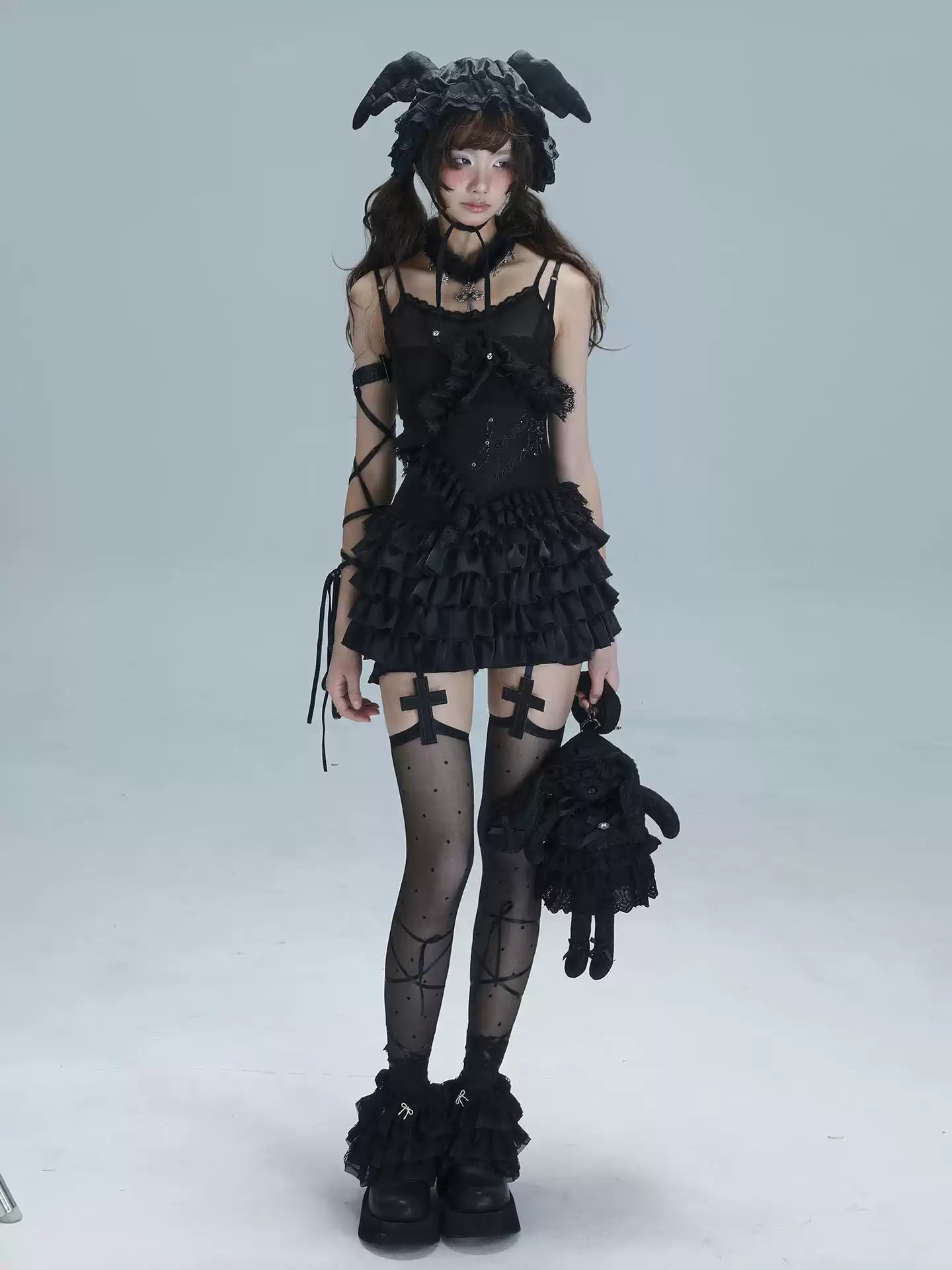 suspender ballet lace top