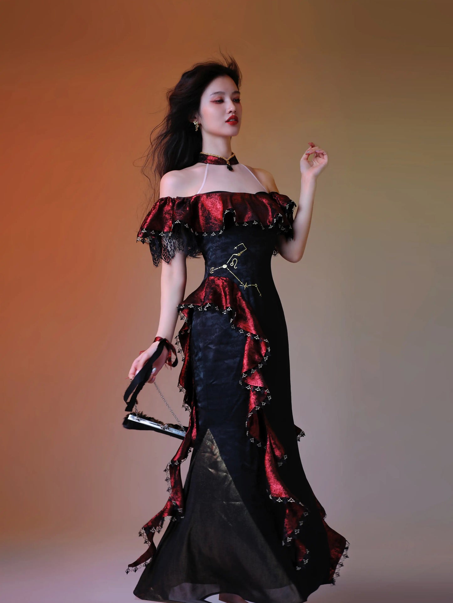 Red Flame Cheongsam Dress